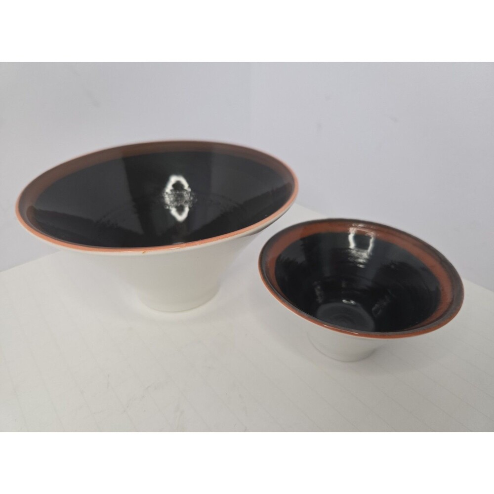 Steelite International Koto Axis Bowl Set (2) Brown & Cream 6" and 3 7/8" NWOB